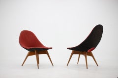 Paar RARE Design Glasfaserstühle / Tschechoslowakei, 1960er Jahre