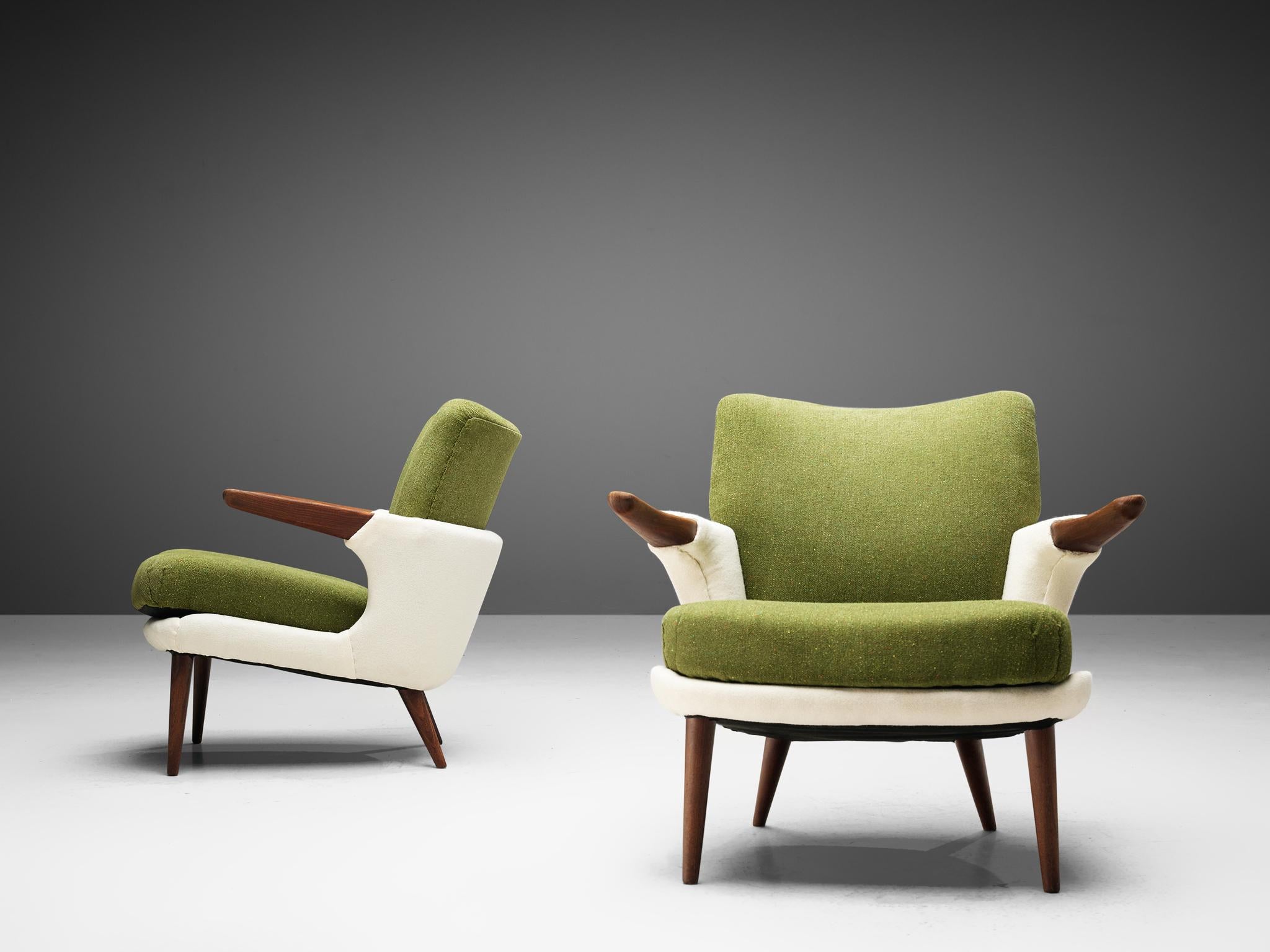 Mid-Century Modern Pair of Rare Easy Chairs by Ib Kofod-Larsen