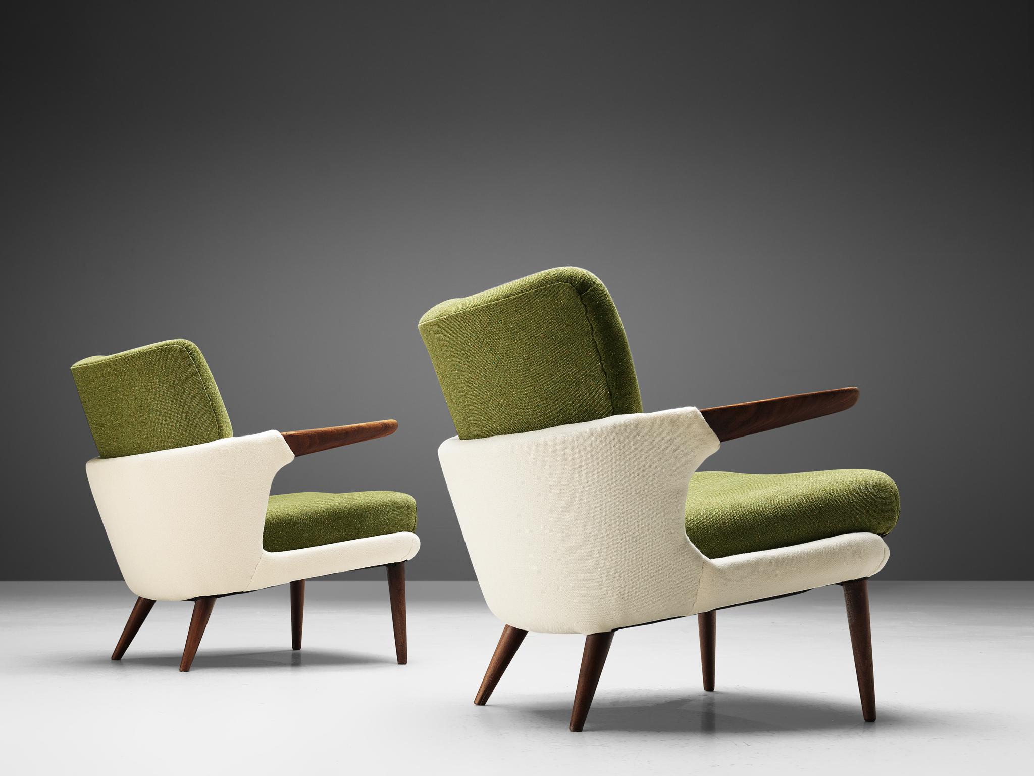 Mid-20th Century Pair of Rare Easy Chairs by Ib Kofod-Larsen