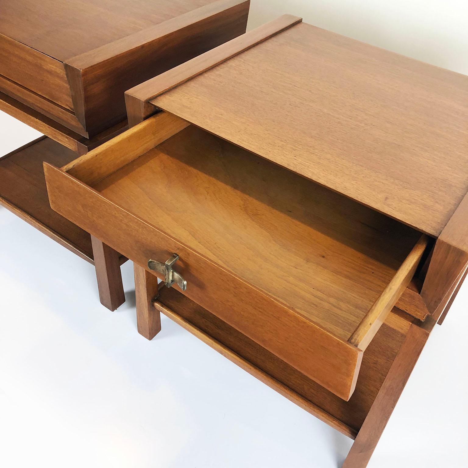 Mid-Century Modern Pair of Rare Edmund Spence Nightstands