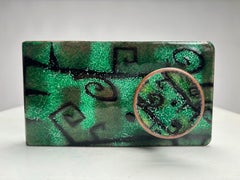 Pair of rare enamelled door handles by Paolo De Poli, Italy 1950s