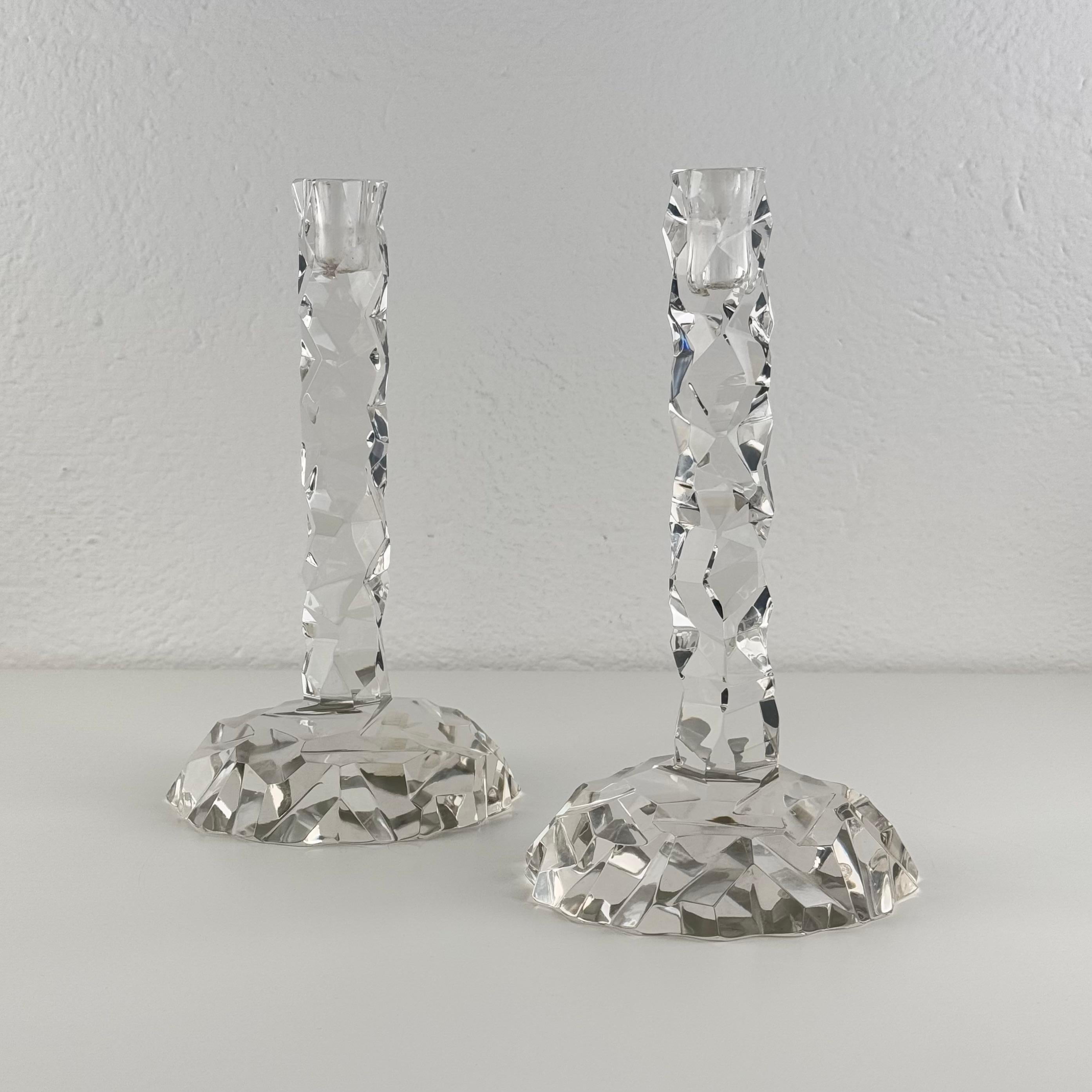 An extraordinary pair of sculptural Murano glass candlesticks by Archimede Seguso, dating to the 1950s. Signed on the underside, these pieces represent one of the most sophisticated and technically demanding expressions of Seguso’s post-war