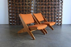Pair of Rare "Ficks Folder" Lounge Chairs by Ficks Reed Co