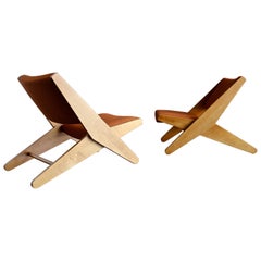 Pair of Rare "Ficks Folder" Lounge Chairs by Ficks Reed Co