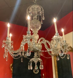 Pair of Rare, Fine 19th Century Large Waterford Chandeliers with Eight Lights