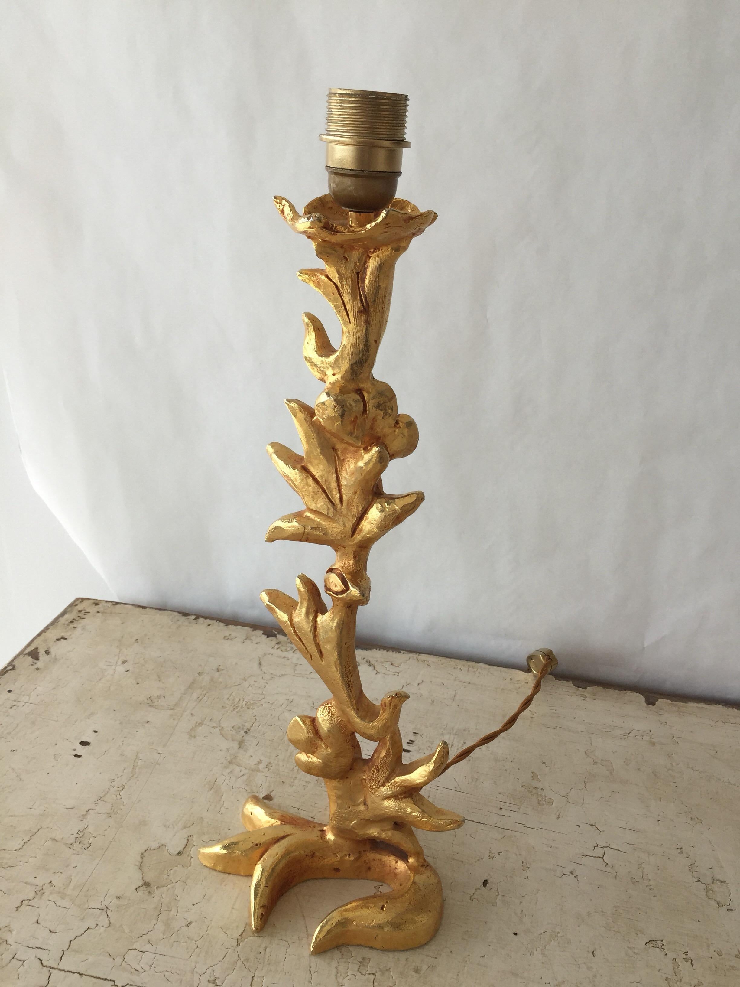 Pair of Rare Fondica by Mathias, Heavy Gilded Bronze Table Lamps 1