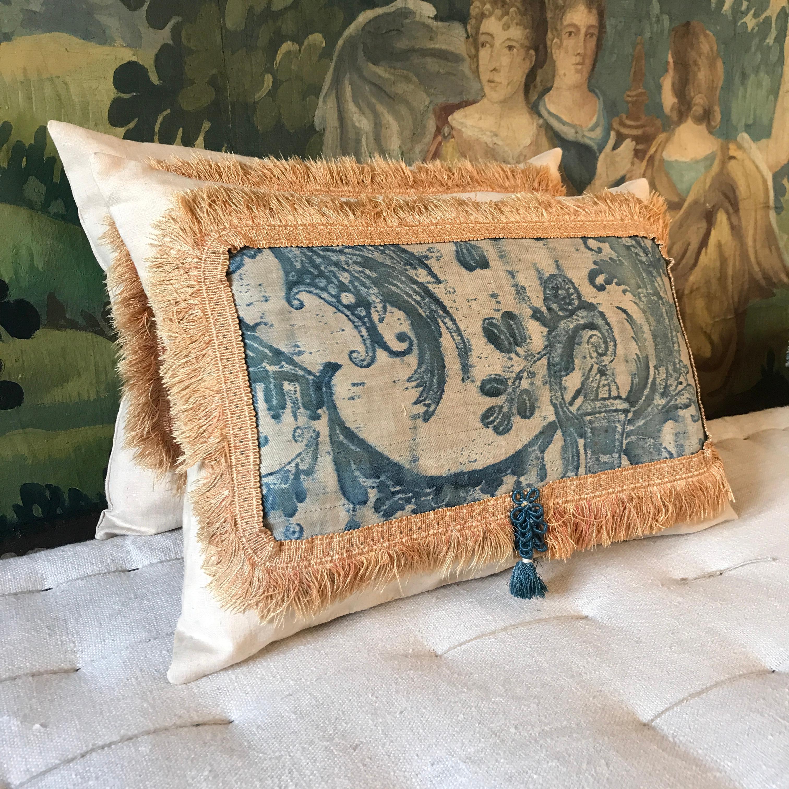 Hand-Crafted Small Rare Fortuny Cushion