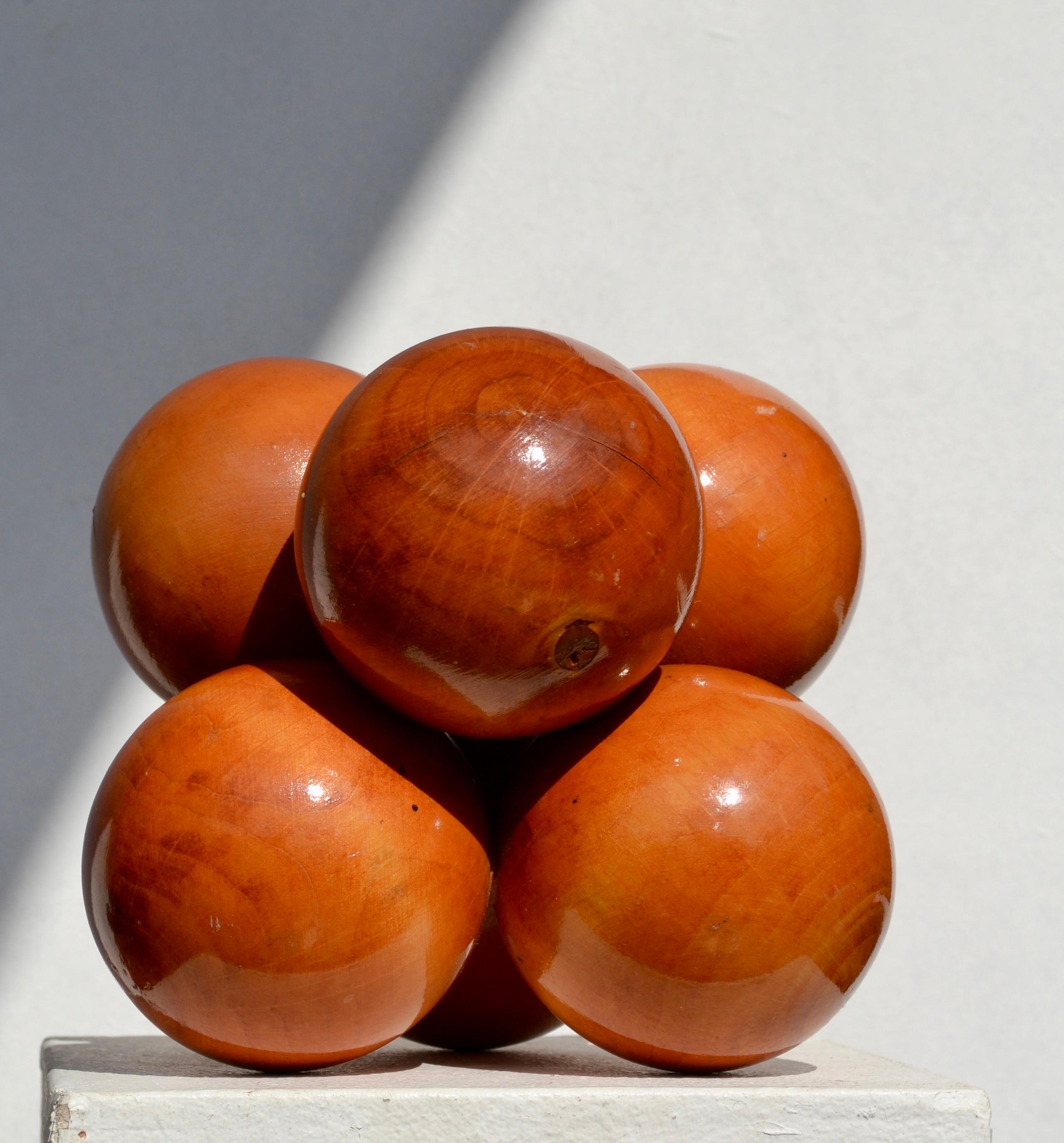 Francese Coppia di rare sculture puzzle geometriche in Wood - Francia - anni '70 in vendita