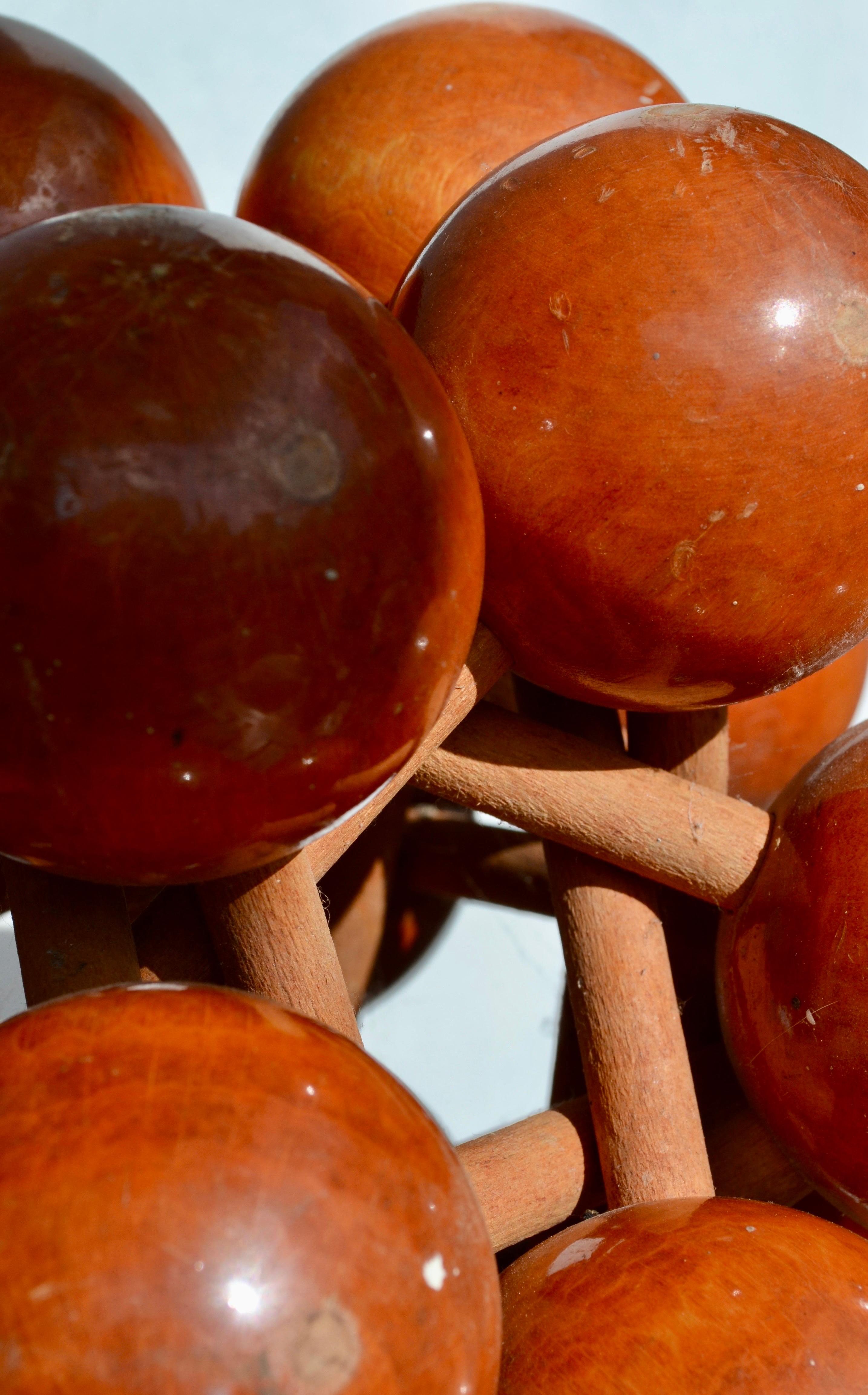 Legno Coppia di rare sculture puzzle geometriche in Wood - Francia - anni '70 in vendita