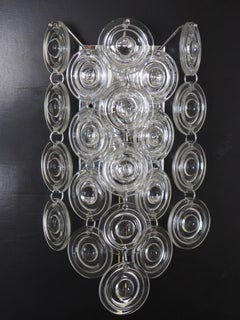 Pair of Rare Glass and Nickel Wall Sconces by Sciolari, Italy, circa 1970s