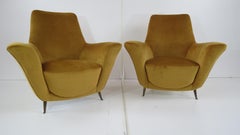Pair of Rare Gold Ico & Luisa Parisi Armchairs by Isa, 1952