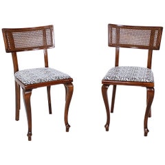 Pair of Rare Hungarian Art Deco Bentwood Chairs on Cabriole Legs, 1930s