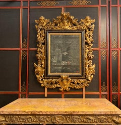 Coppia di rari specchi barocchi in legno dorato del XVII secolo, 1680