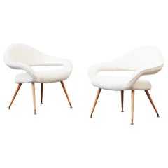 Pair of Rare Italian Lounge Chairs by Gastone Rinaldi Armchair Model DU 55 P
