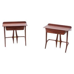 Pair of Rare Italian Wooden Bedside Tables, 1950s
