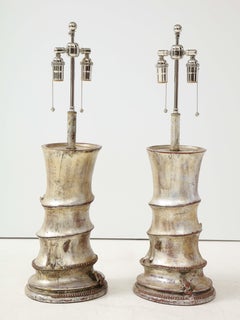 Pair of Rare James Mont Bamboo Lamps