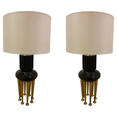 Pair of Rare James Mont Large Stable Lamps 1950 American Important