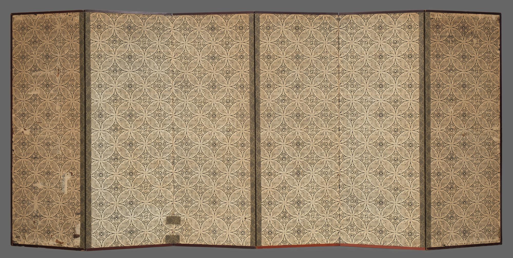 Pair of Rare Japanese Large 6-Panel Momoyama-Style Screens of Festive Shôjô 14
