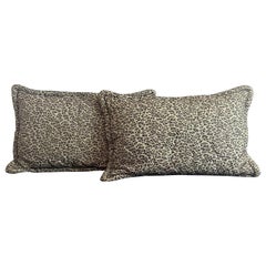 Pair of Rare Jay Spectre Quilted Pillow Shams in Mint & Black/White Leopard