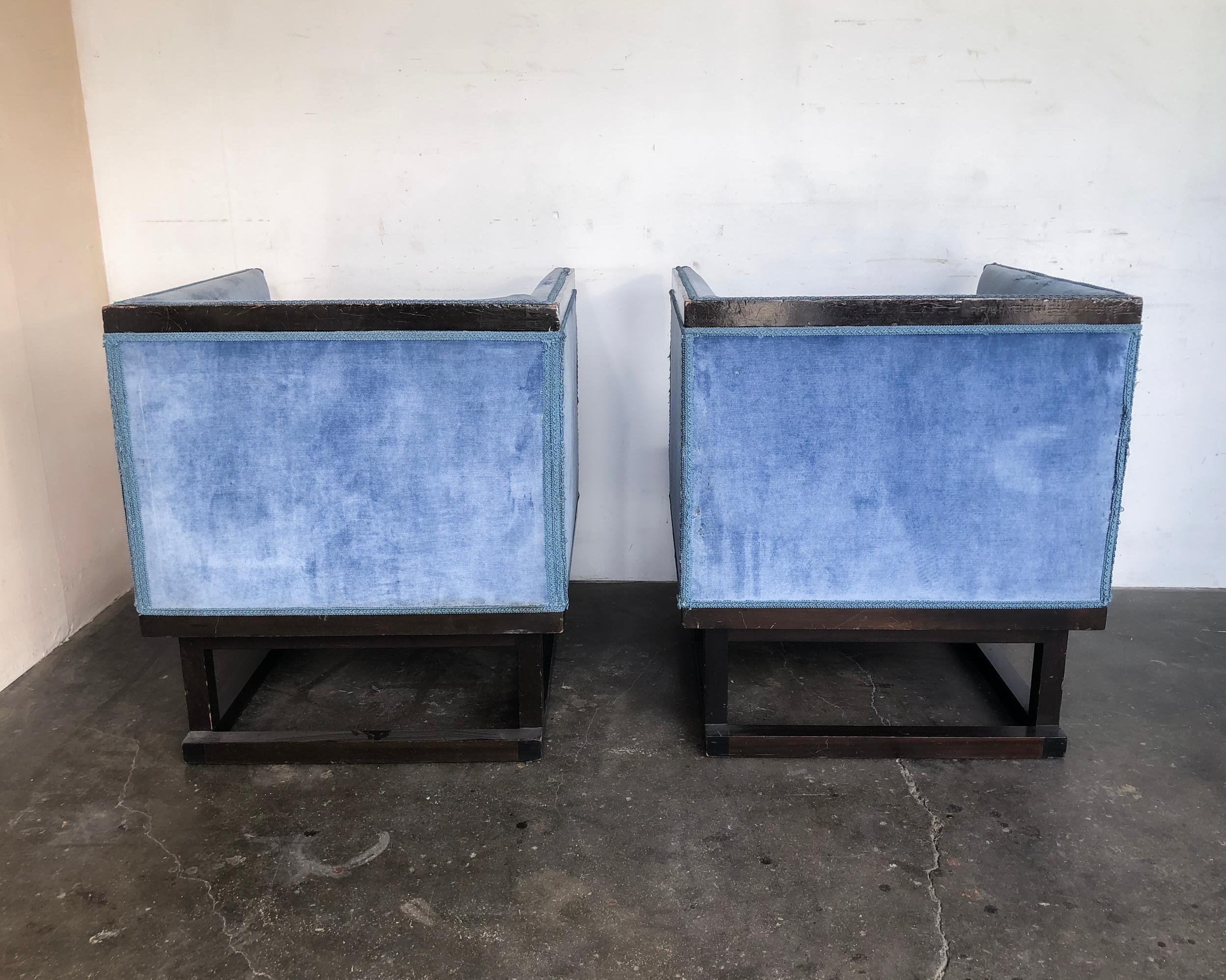20th Century Pair of Rare Josef Hoffmann Cabinet Chairs by Wittmann Austria 1903 For Sale