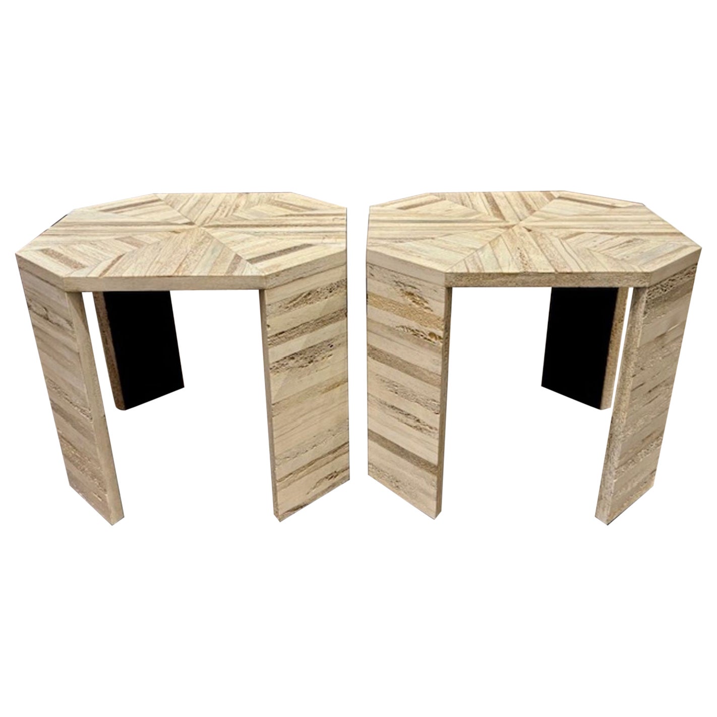 Pair of Rare Karl Springer Bone Side Tables in vendita
