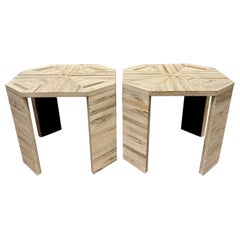 Pair of Rare Karl Springer Bone Side Tables