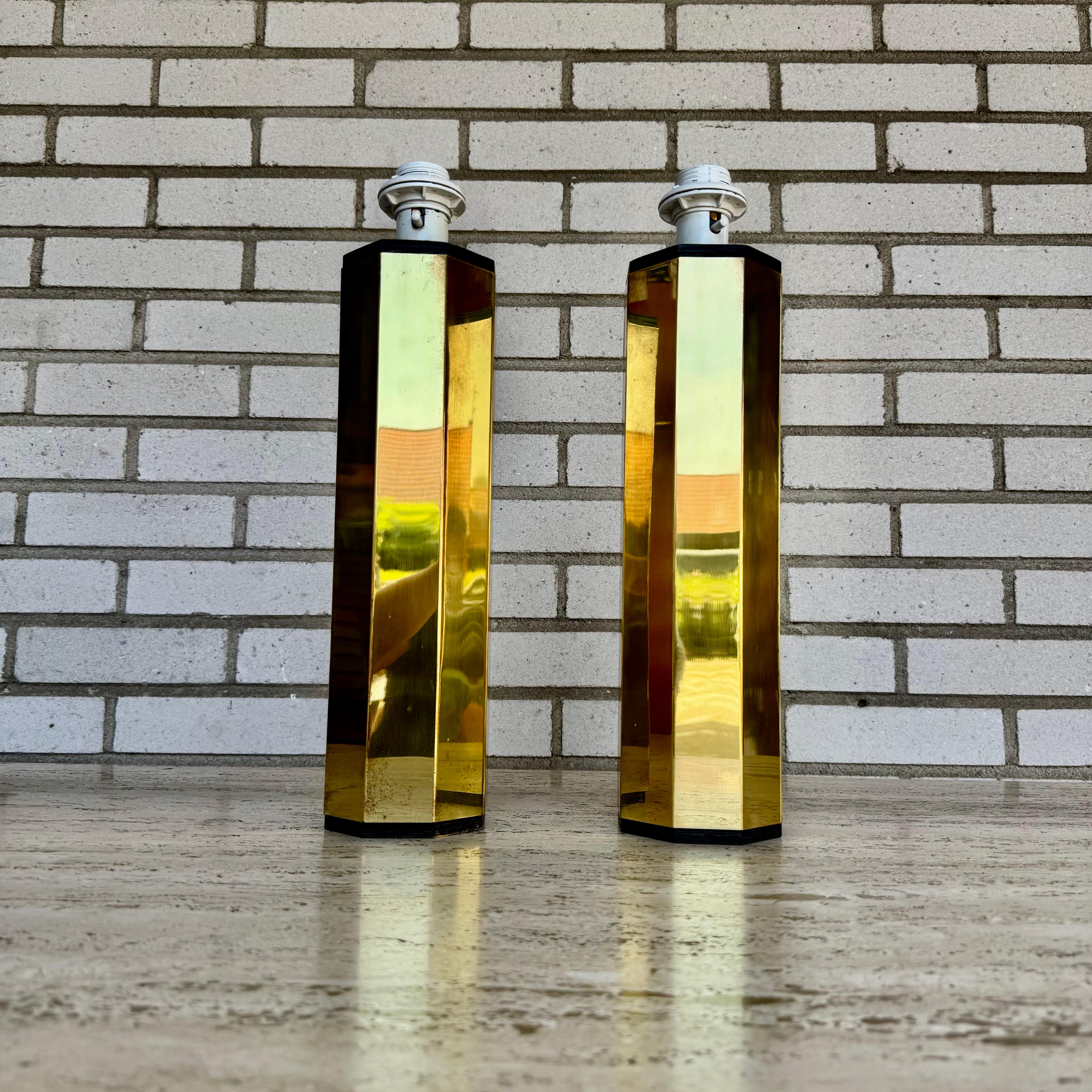 Brass Pair of rare lamps by Hans-Agne Jakobsson by Markaryd Sweden For Sale
