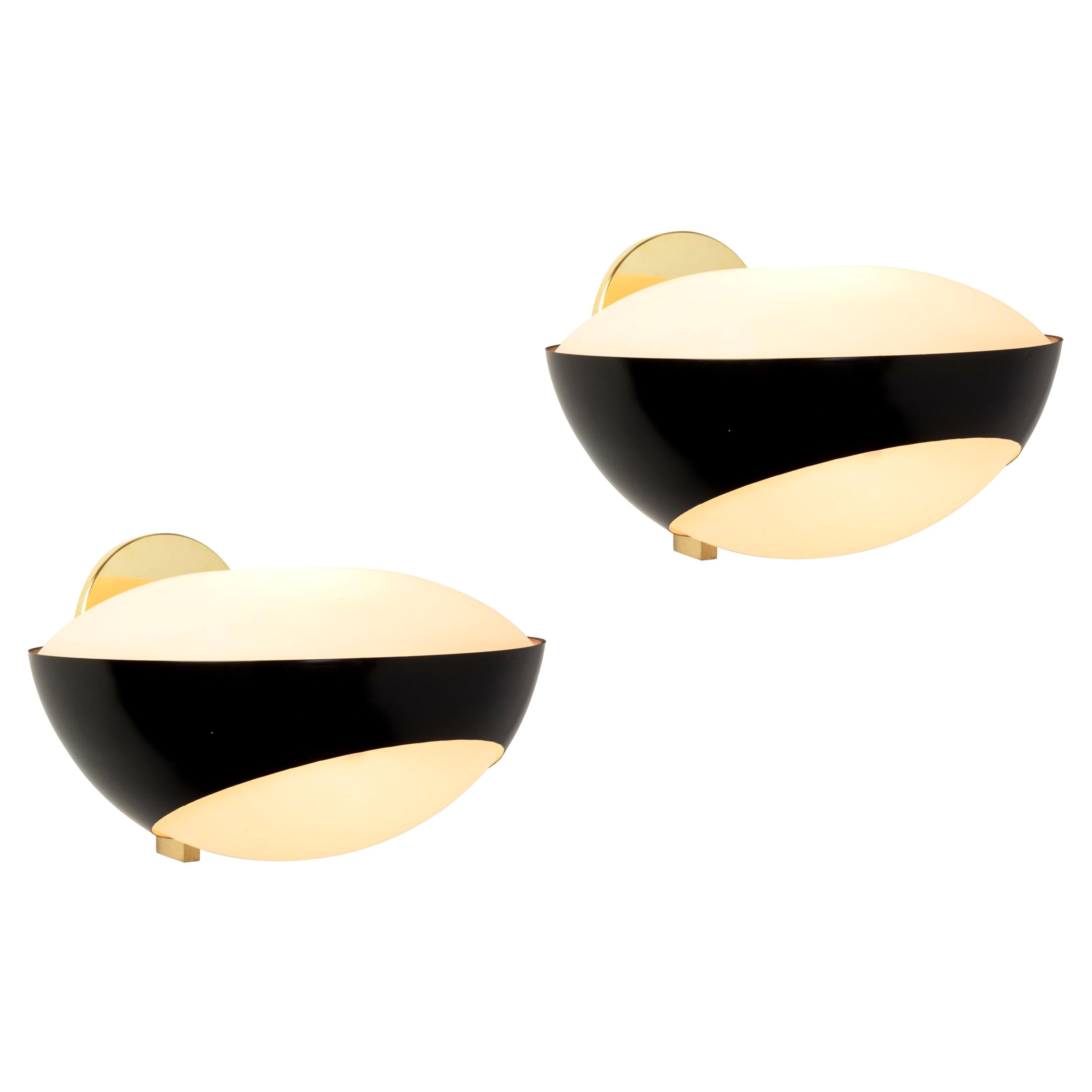 Pair of Rare Large 1960s Max Ingrand '1963' Sconces for Fontana Arte