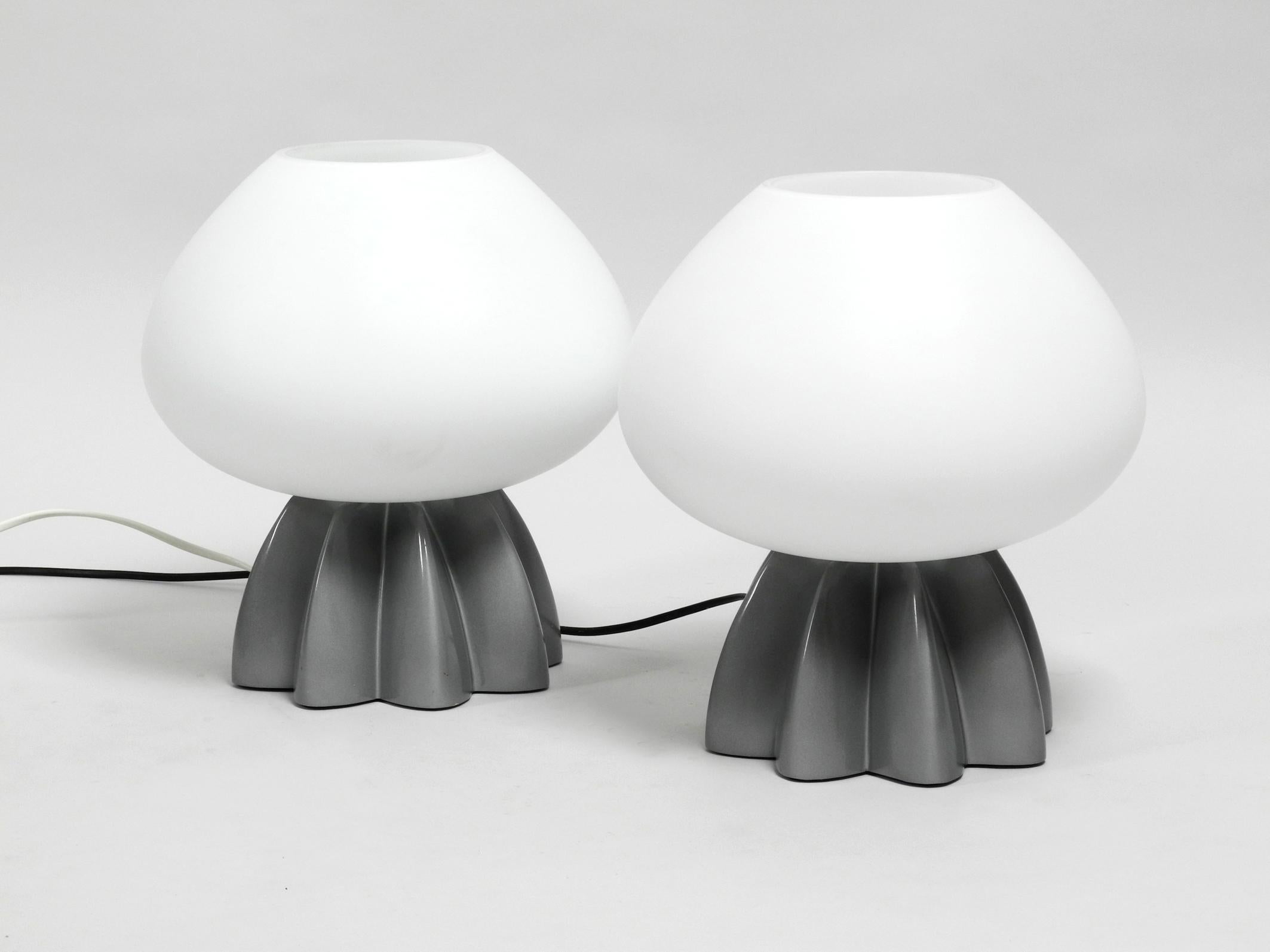Pair of very rare large 1980s table lamps by Rodolfo Dordoni for Foscarini Murano. Model 