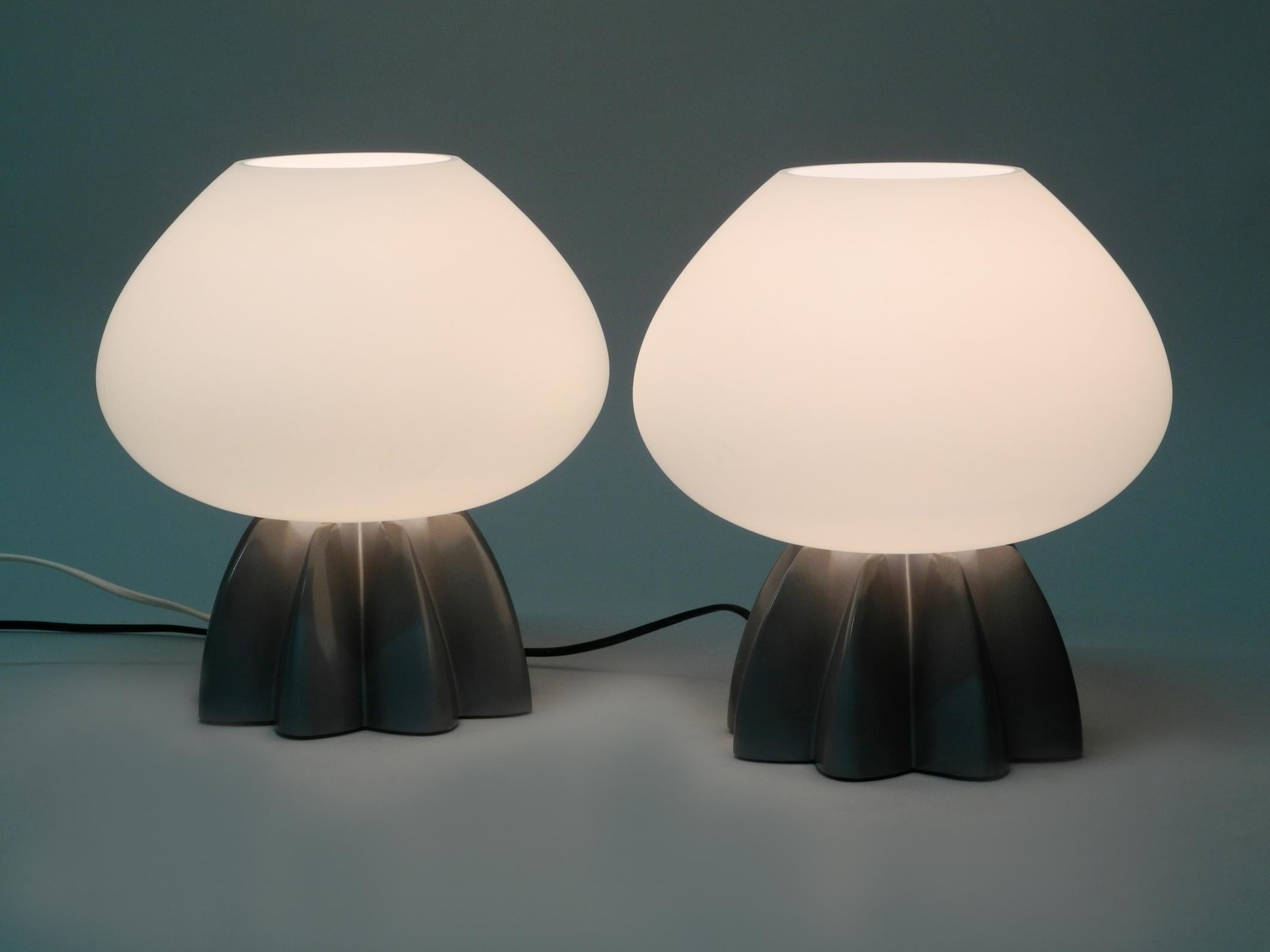 Italian Pair of Rare Large 1980s Table Lamps by Rodolfo Dordoni for Foscarini Murano