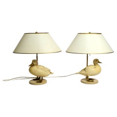 Pair of Rare Large 70's "Duck" Table Lamps by Elli Malevolti for Artiflex Italy