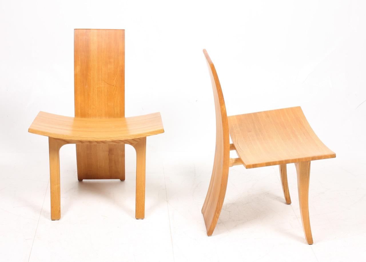 Pair of Rare Lounge Chairs in Ash Designed by Cabinetmaker Walther Nielsen, 1960 3