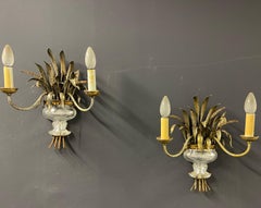 Pair of Rare Maison Bagues Ears of Corn Wall Scones