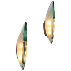 Pair of Rare Max Ingrand for Fontana Arte Wall Lights Model 1552