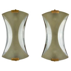 Pareja de raras lámparas de pared Max Ingrand para Fontana Arte Mod. 2225. Italia Años 60