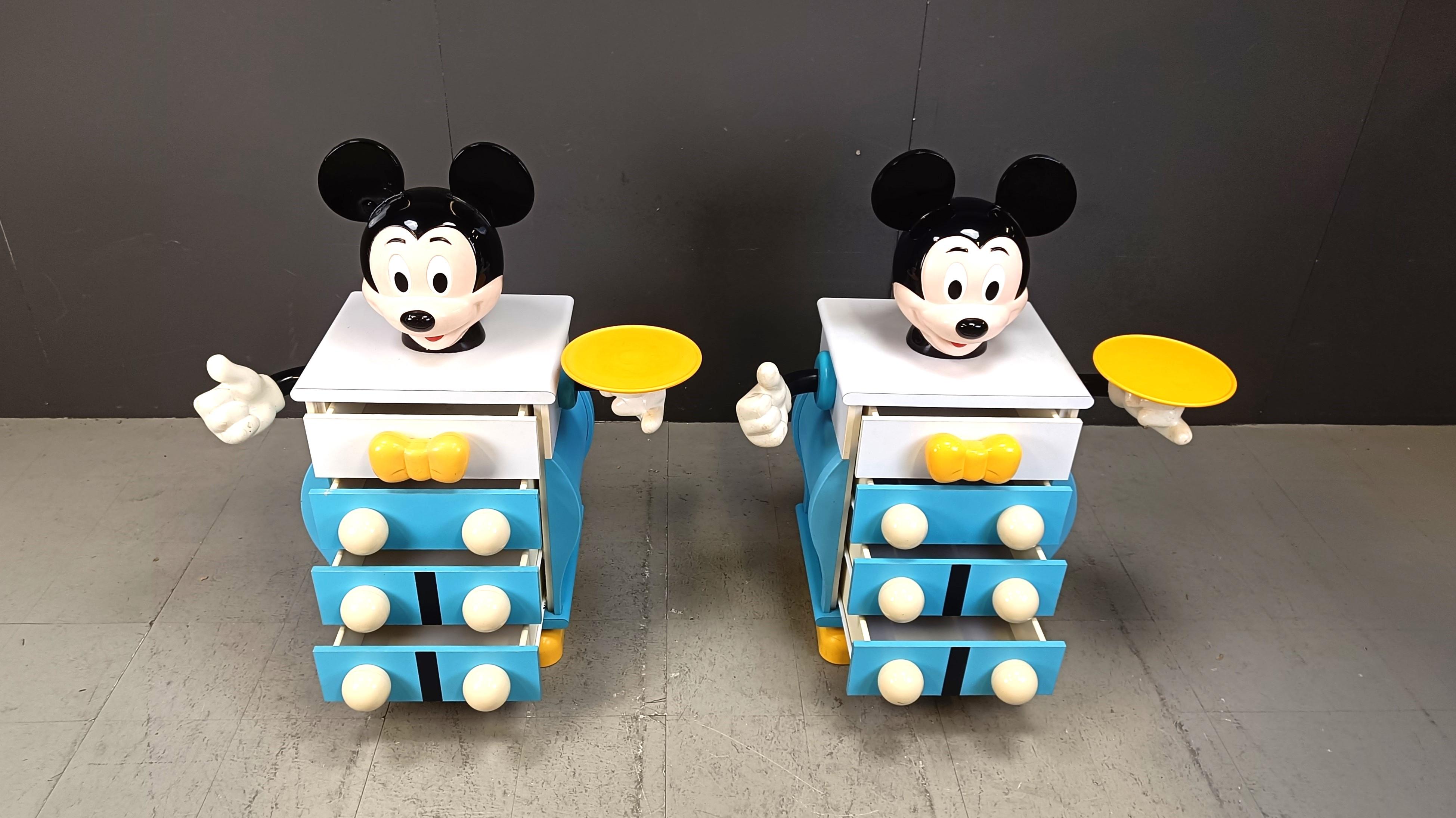 Pair of rare Mickey Mouse Chest of Drawers from Starform, France, 1988 For Sale 4
