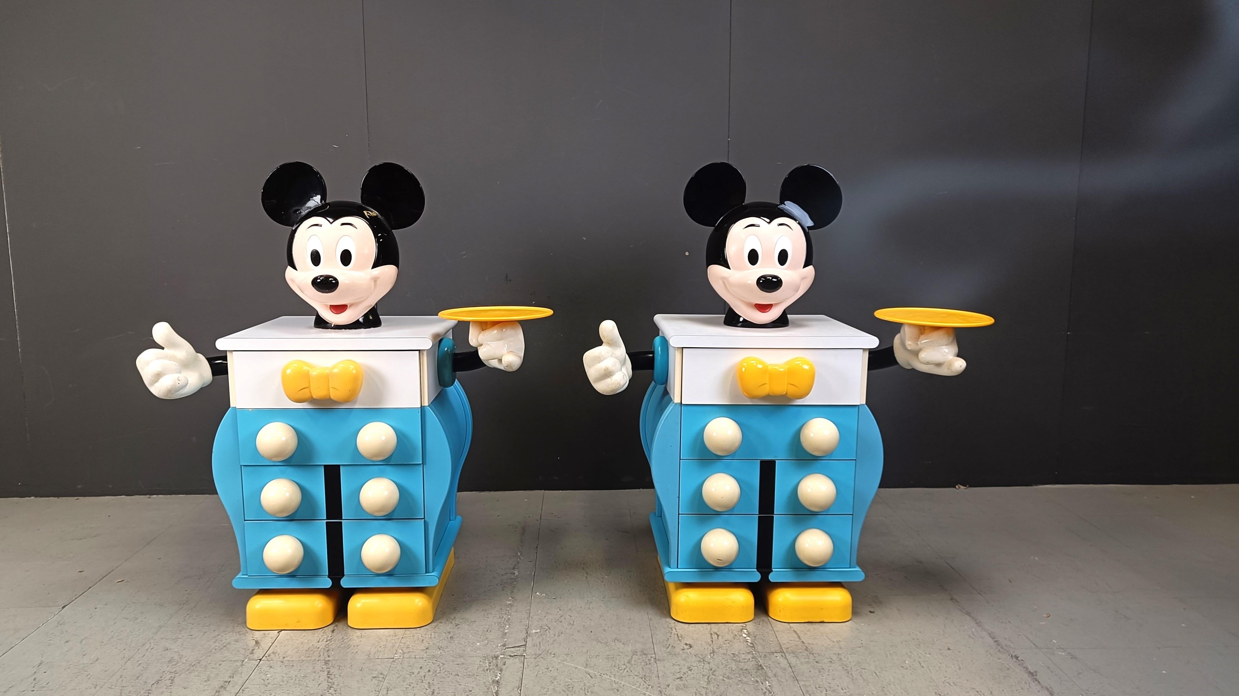 Post-Modern Pair of rare Mickey Mouse Chest of Drawers from Starform, France, 1988 For Sale