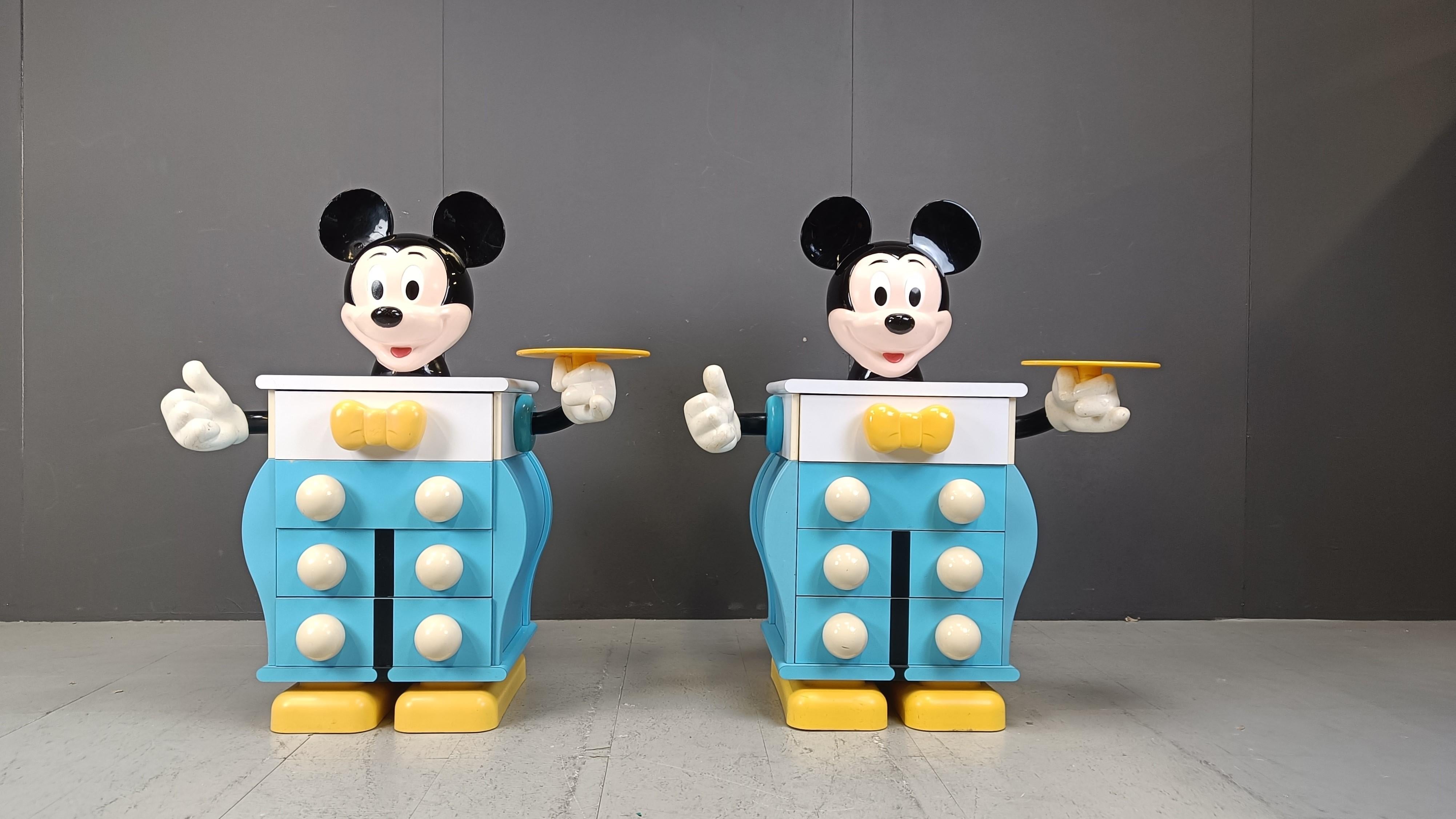 Pair of rare Mickey Mouse Chest of Drawers from Starform, France, 1988 In Good Condition For Sale In Leuven, Vlaams Gewest