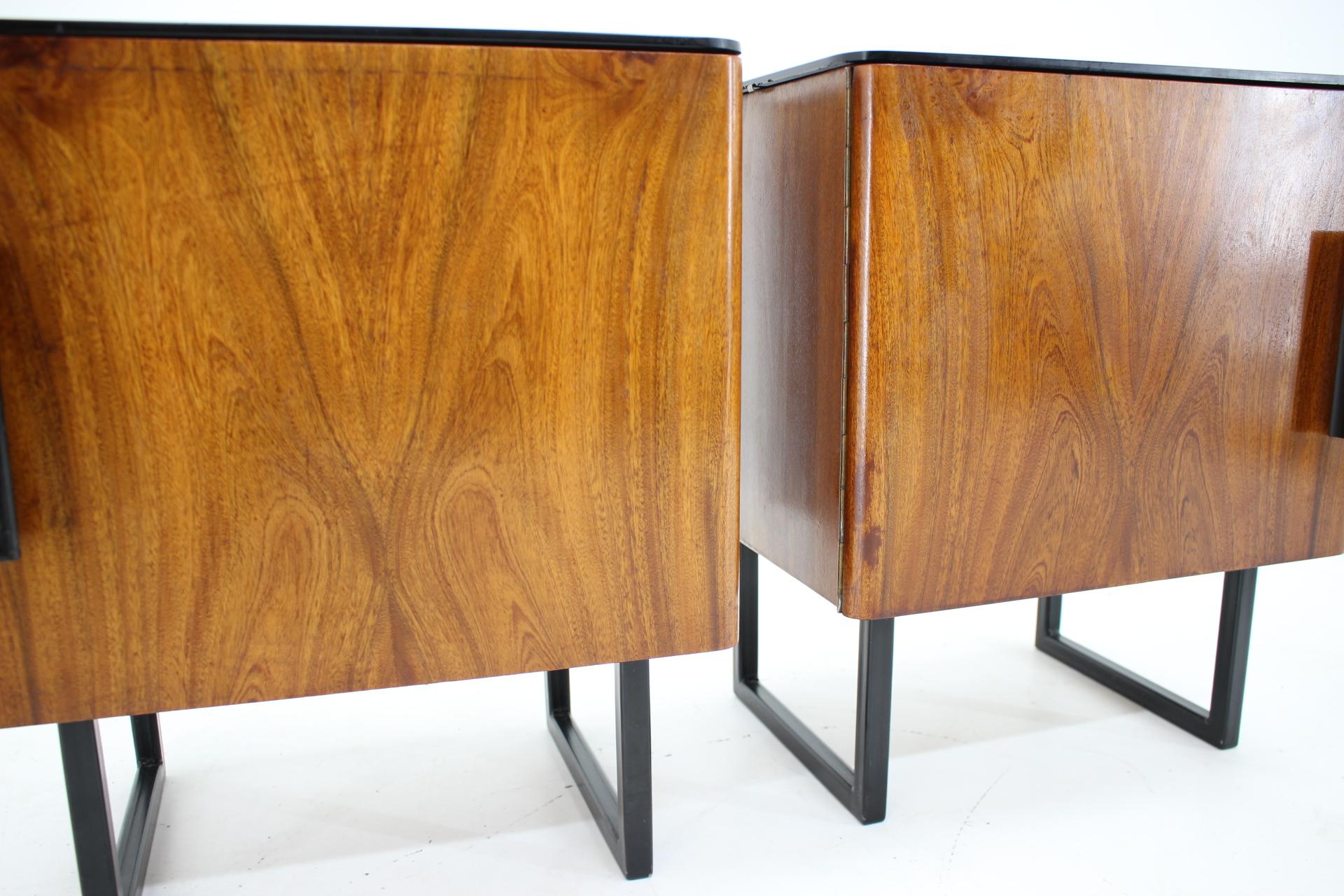 Mid-20th Century Pair of Rare Mid Century Bedside Tables, 1960s
