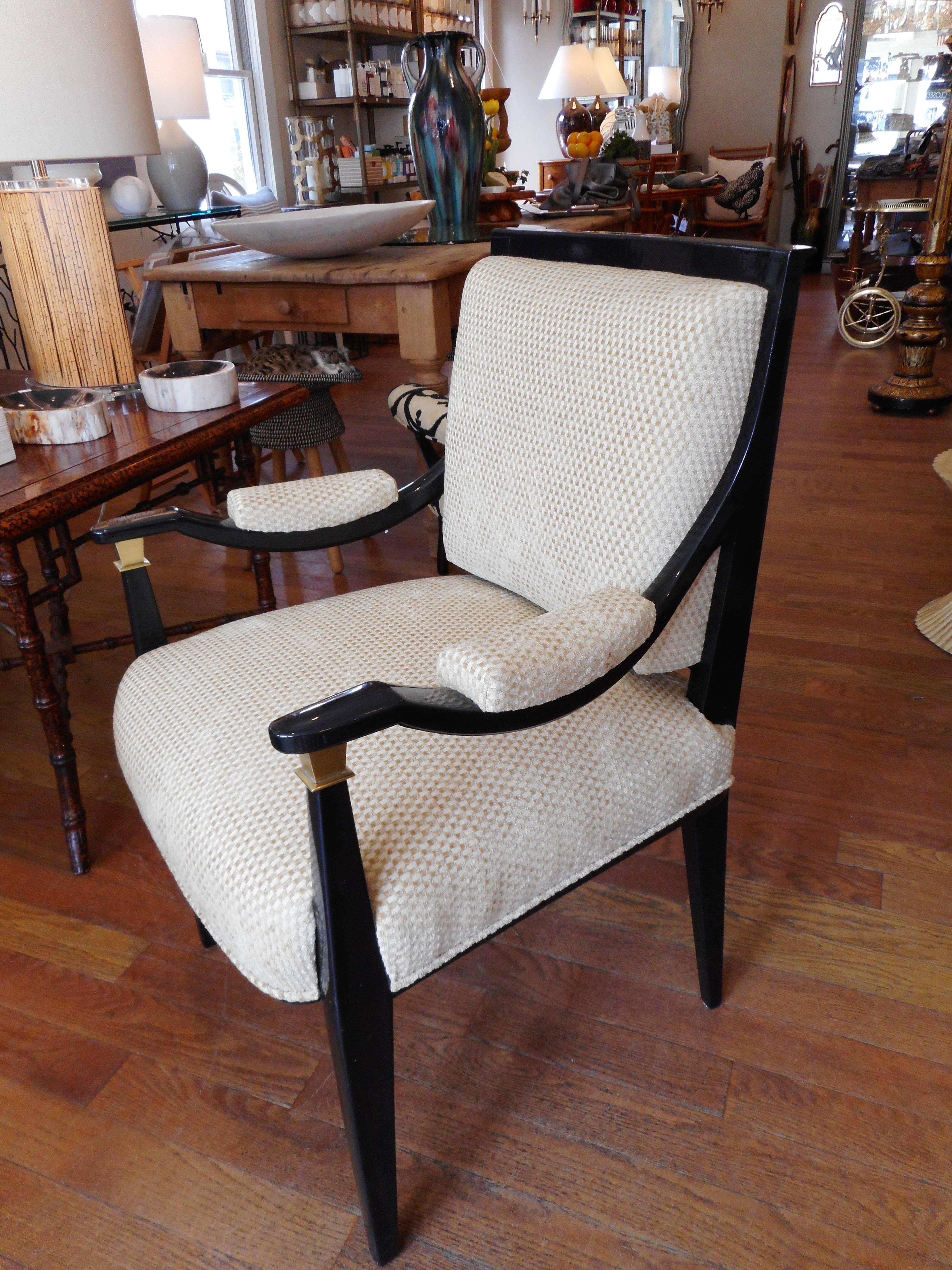 Ebonized Pair of Rare Midcentury Italian Custom Chairs