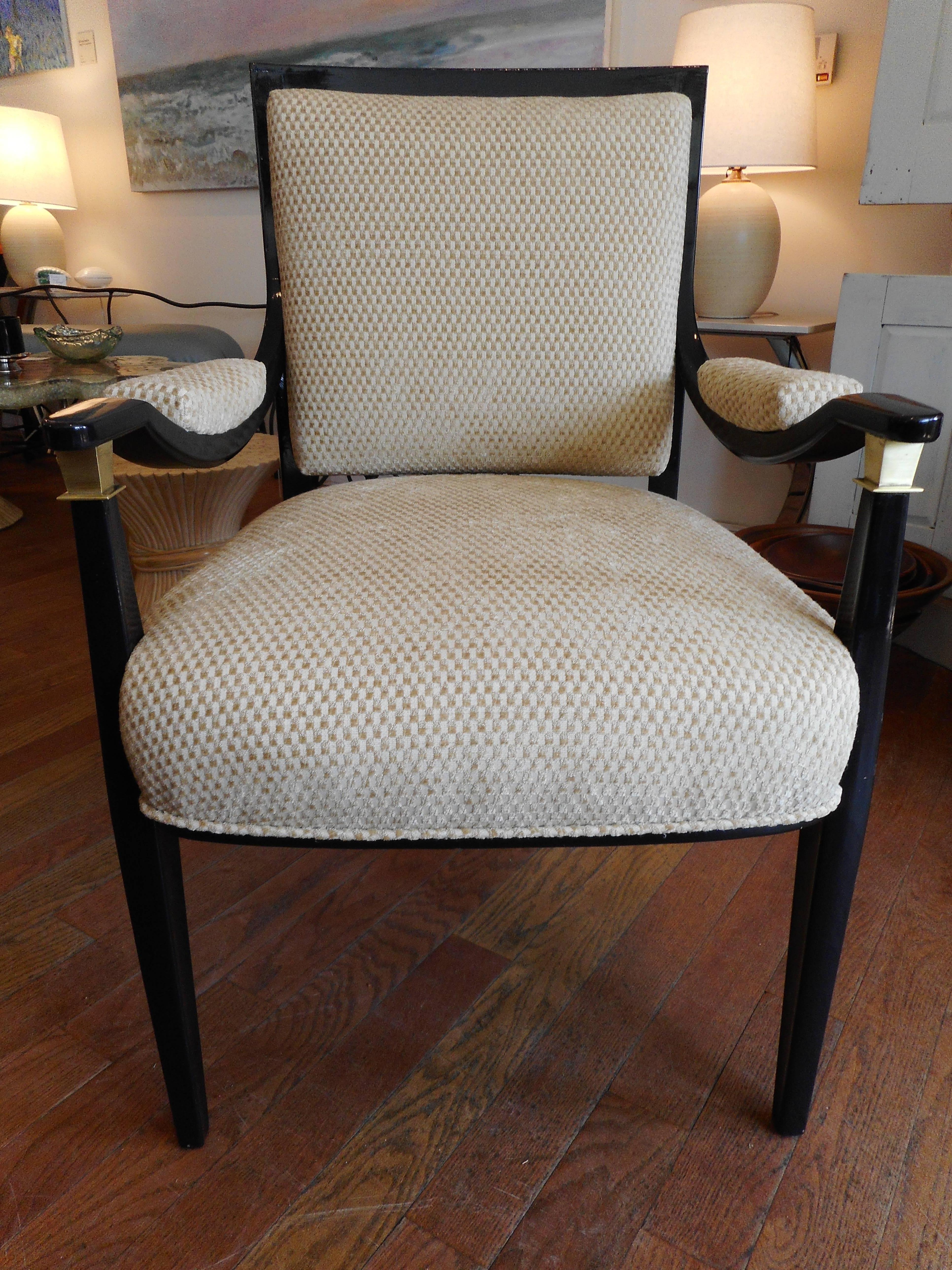 Brass Pair of Rare Midcentury Italian Custom Chairs