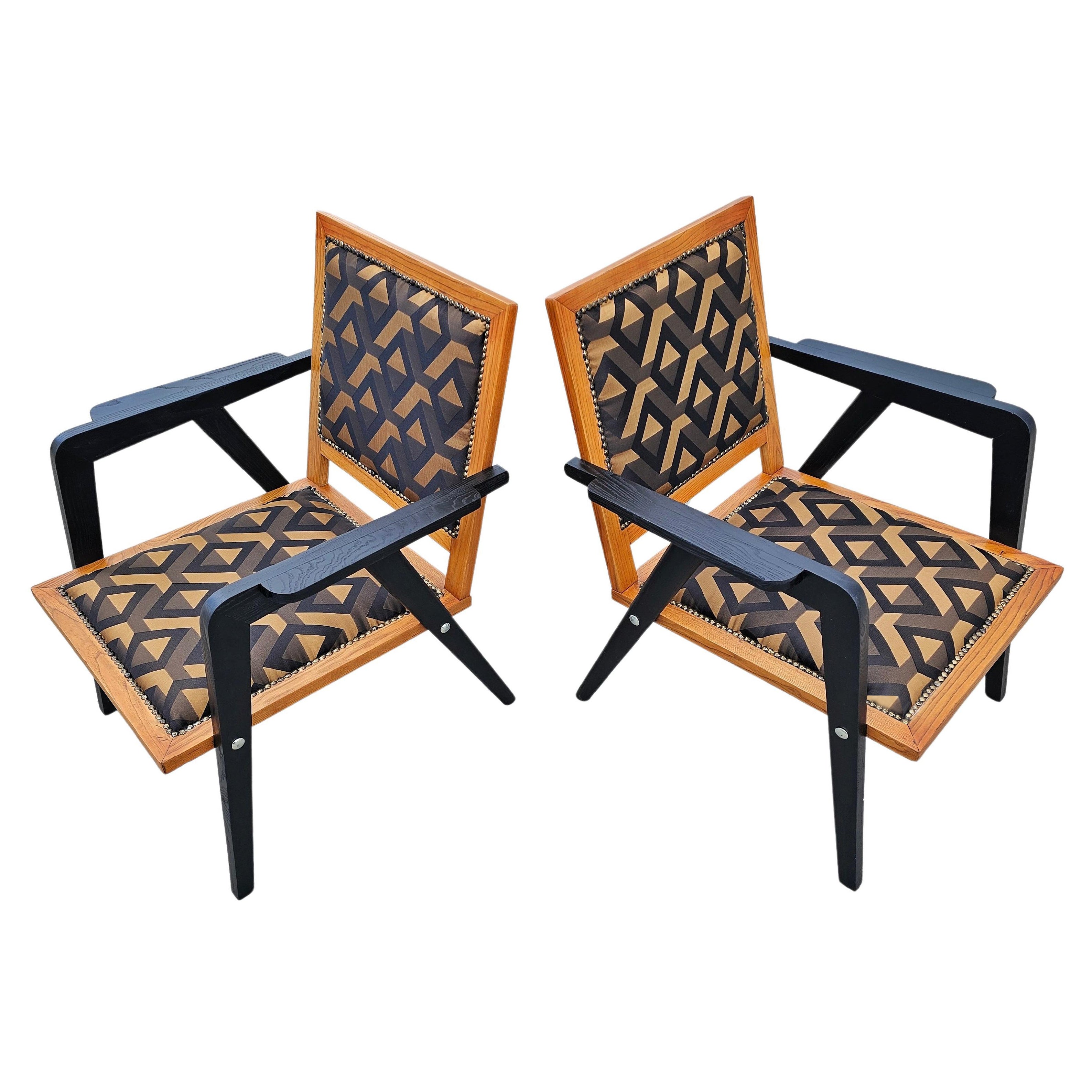 Pair of Italian Mid-Century Lounge Chairs, circa 1950s For Sale at 1stDibs