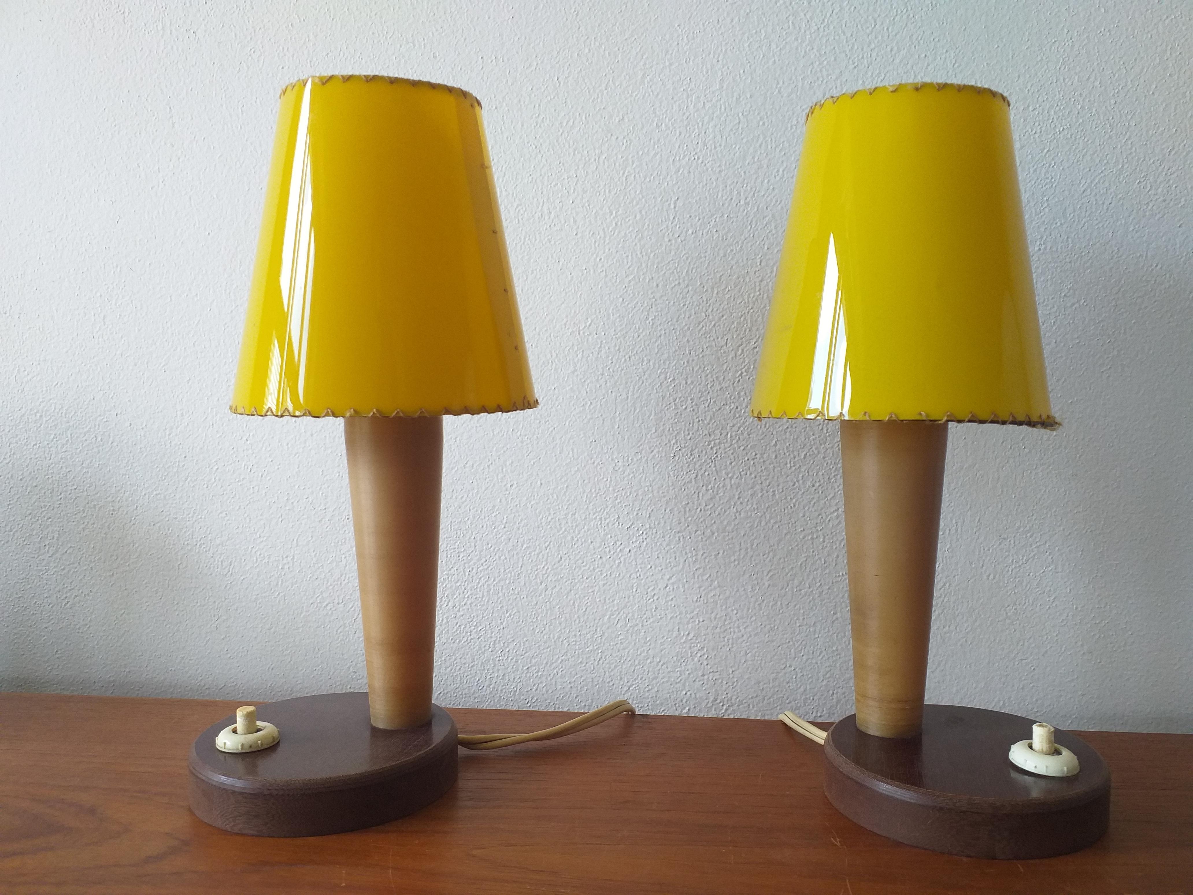 Mid-Century Modern Pair of Rare Midcentury Table Lamps, 1950 For Sale