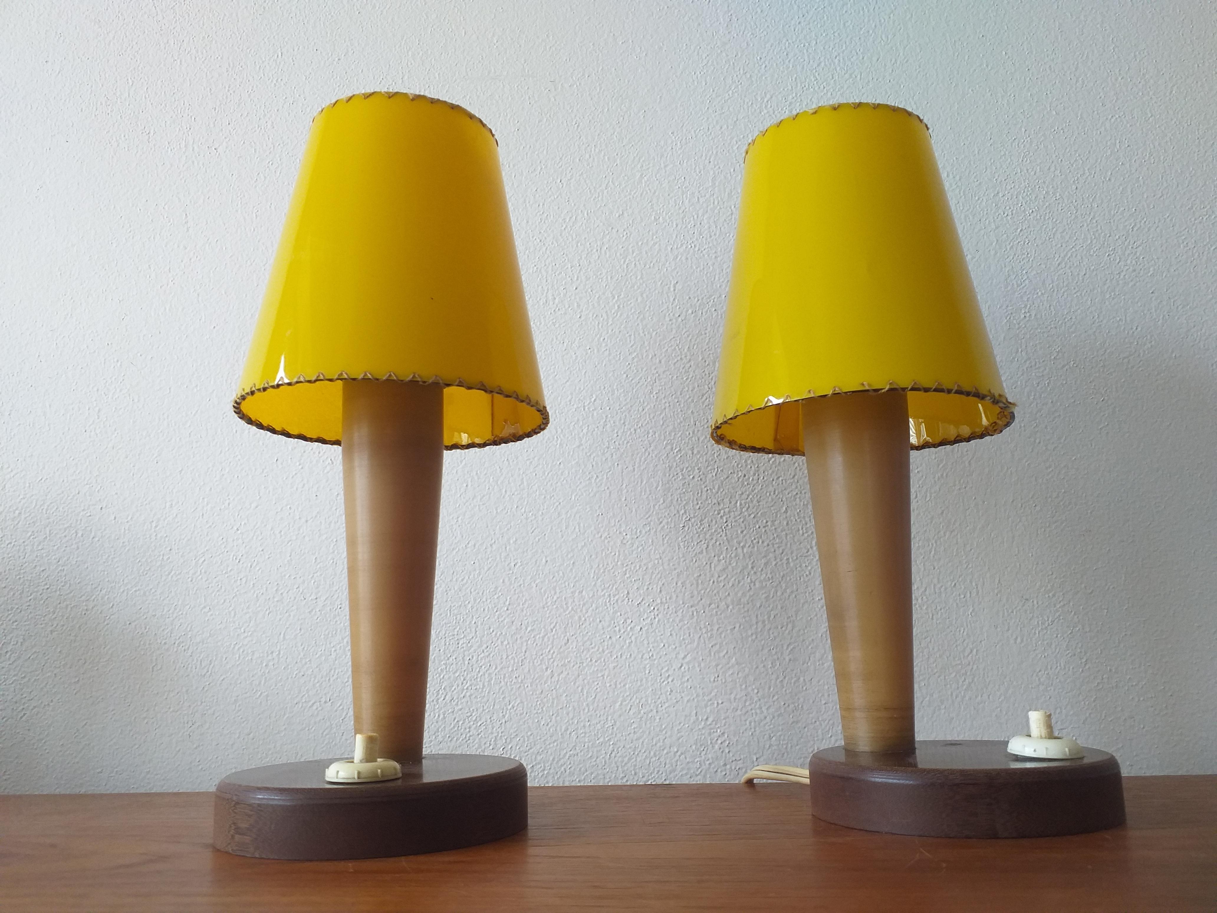 Pair of Rare Midcentury Table Lamps, 1950 In Good Condition For Sale In Praha, CZ