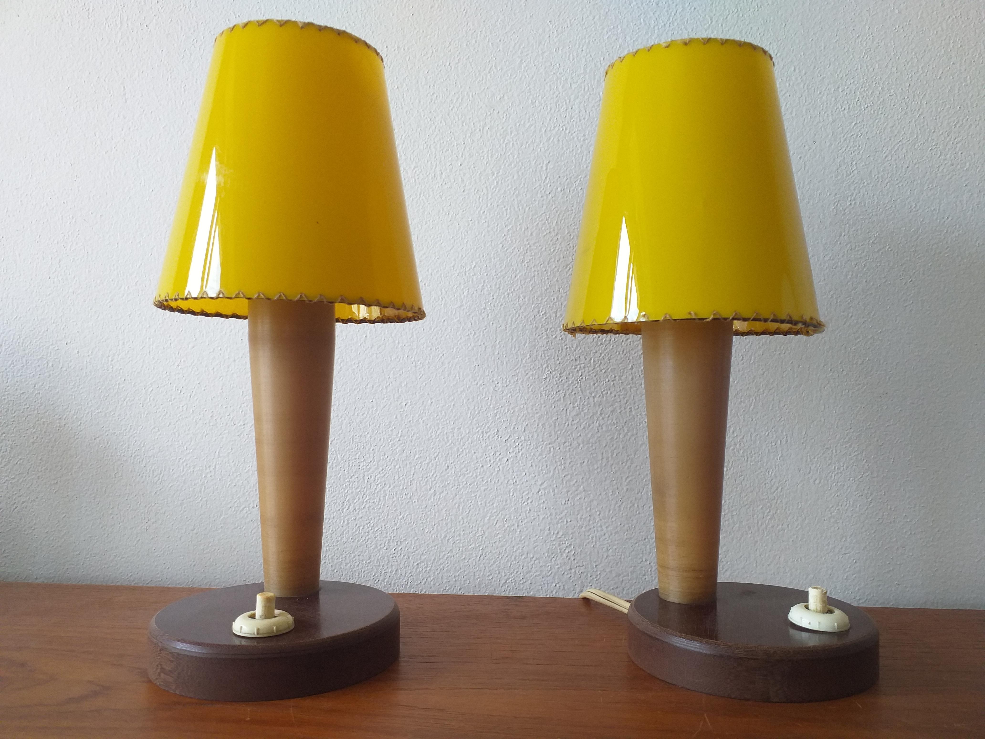Mid-20th Century Pair of Rare Midcentury Table Lamps, 1950 For Sale