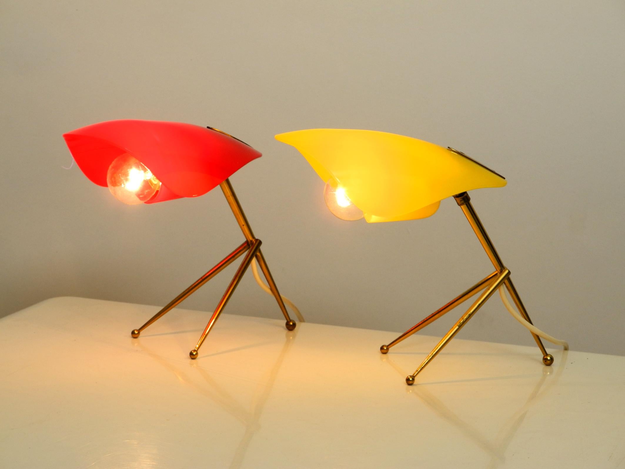 Pair of Rare Midcentury Table Lamps by WKR Germany with Plexiglass Lampshades For Sale 5