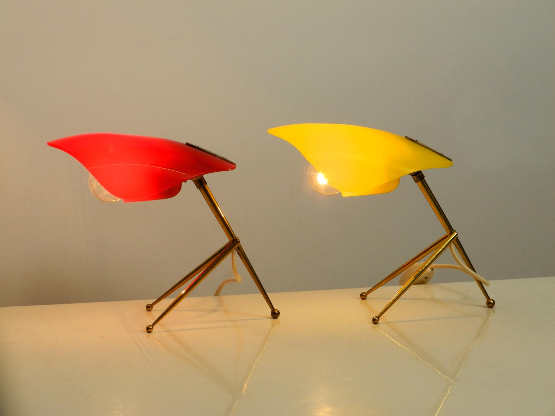 Pair of Rare Midcentury Table Lamps by WKR Germany with Plexiglass Lampshades For Sale 6