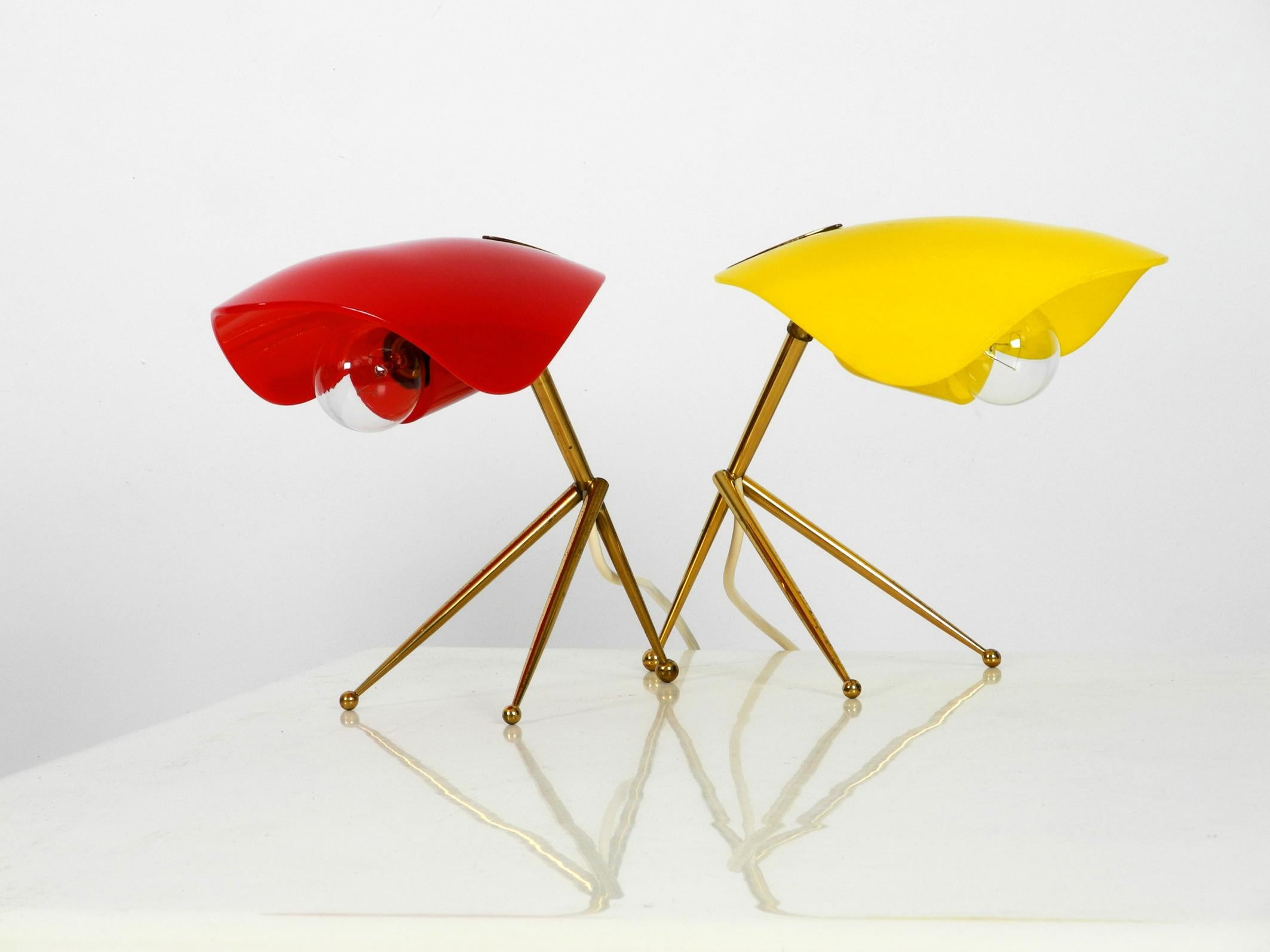 Pair of Rare Midcentury Table Lamps by WKR Germany with Plexiglass Lampshades For Sale 10