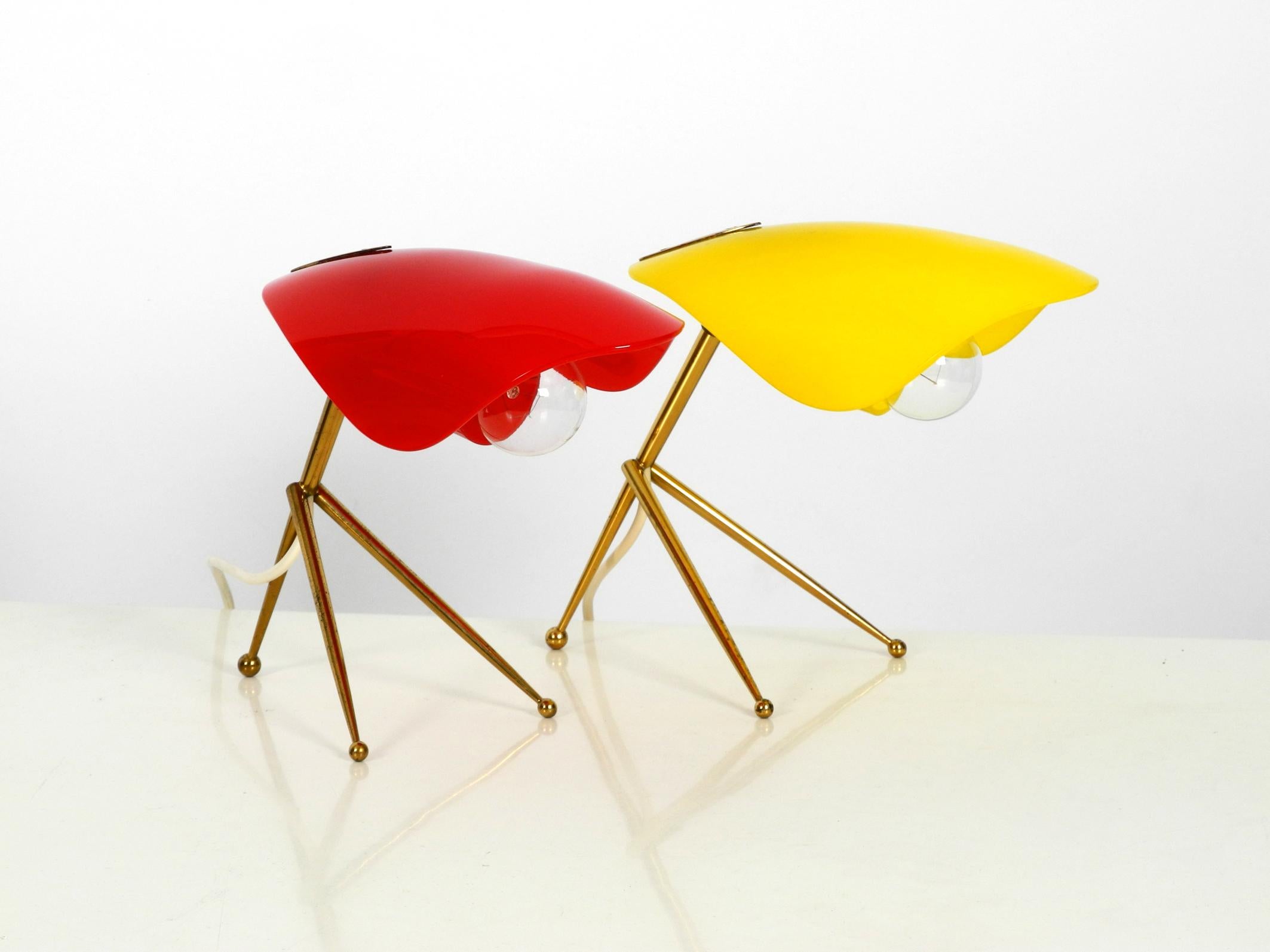 Pair of Rare Midcentury Table Lamps by WKR Germany with Plexiglass Lampshades For Sale 13