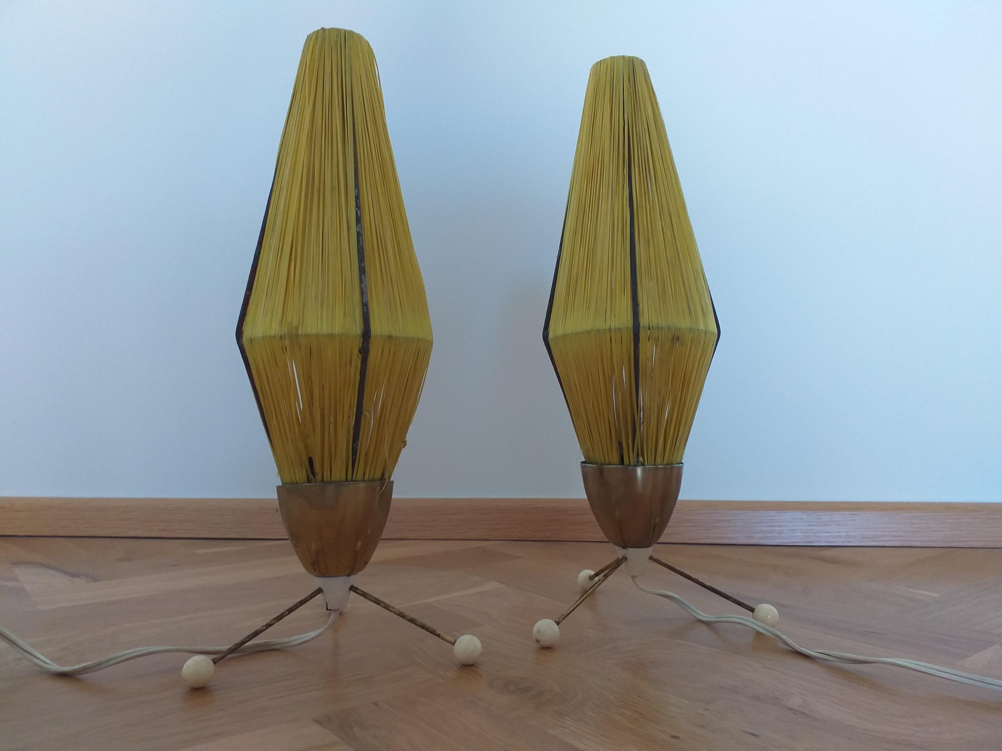 Pair of Rare Midcentury Table Lamps Rocket, 1960s For Sale 3